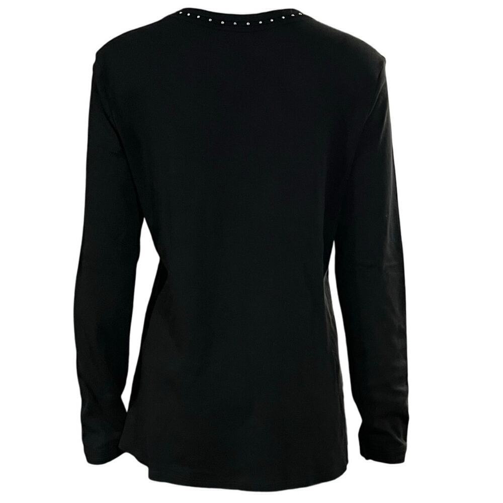 Central Park West Spider Rhinestone Sweatshirt Black Long Sleeve Top Size XL - Picture 6 of 11